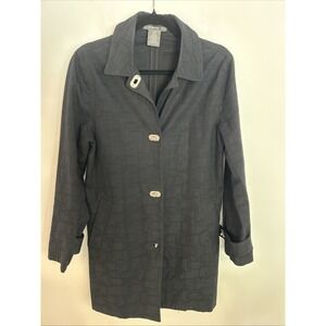 George‎ ME By Mark Eisen Women's Black Long Trenchcoat Small 4/6